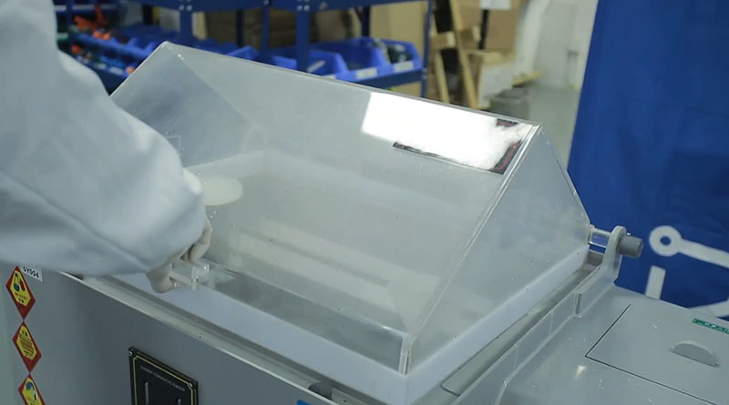 Motor testing video in salt spray environment